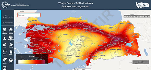 Türkiye Deprem Tehlike Haritası