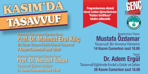 "Kasım`da Tasavvuf" Seminerleri Başlıyor!